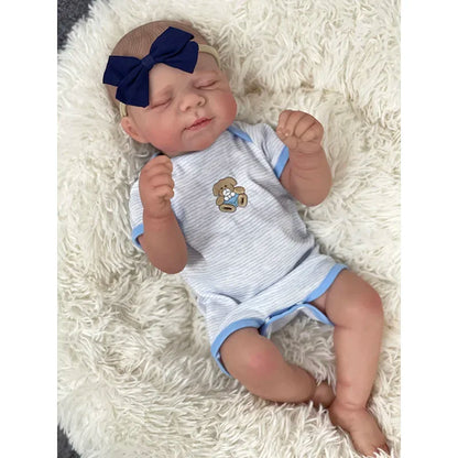 48CM Full Body Vinyl Silicone Baby Dolls Reborn Pascale Newborn Sleeping Girl Boy 3D Painted Skin with Visible Veins Bebe Reborn