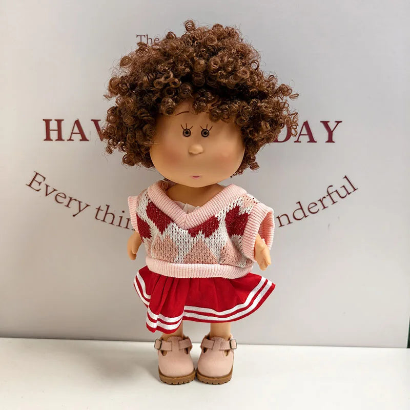 For 24cm Mia Spanish Potato Doll Clothes Outfit Set Knitted Sweater Shoes Skirt Overalls Dress For Mia Doll Dress Up Accessories