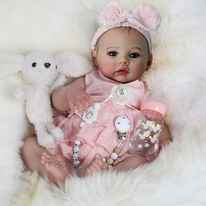 Baby Dolls Like Real Bebe Reborn Silicone Vinyl Full Body 45cm Realistic Newborn Girl Painted Babies Lifelike Doll Toy Gifts