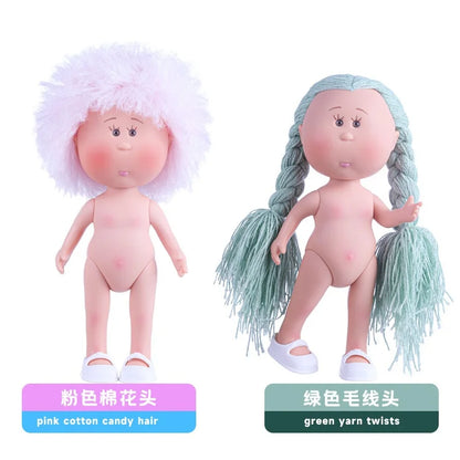 24cm Spanish Potato Mia Doll 5-Jointed 1/6 Vinyl Body DIY Long Hair Curly Hair Dress Up Doll Accessories Toys Gift For Girl
