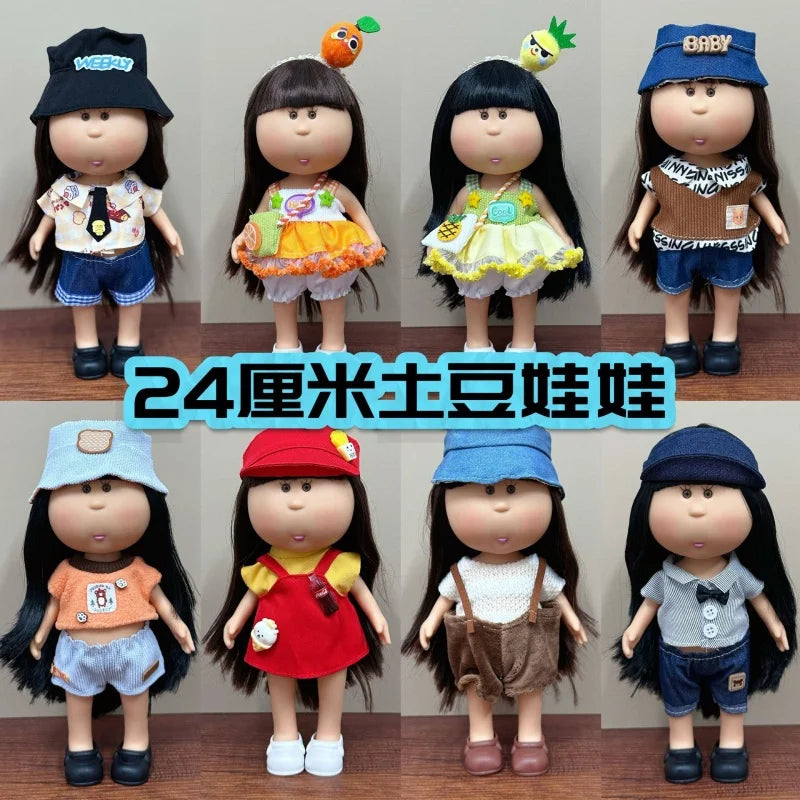 Cute 24cm Spanish Mia Potato Doll With Fashion Clothes Accessories Vinyl Doll Pretend Play Dress Up Toy Girls Festival Gift