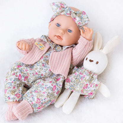 12inch/30CM Reborn Baby Doll with Clothes Soft Polyester Washable Soothing Toy Realistic Vinyl Full Body Holiday Gift for Kids