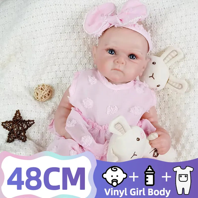 JOYORA Vinyl Realistic Baby Doll Finished Rebirth Doll 3D Skin Art Doll Cute Fashion Doll High Quality Handmade Doll Gift Toy