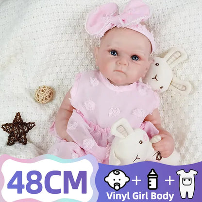 JOYORA Vinyl Realistic Baby Doll Finished Rebirth Doll 3D Skin Art Doll Cute Fashion Doll High Quality Handmade Doll Gift Toy