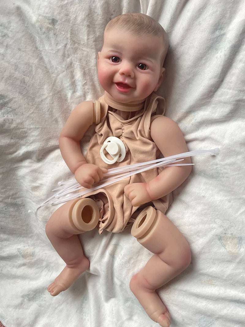 19Inch Already Painted Reborn Doll Kits Emmy Soft Vinyl Reborn Baby Dolls Accessories for DIY Realistic Toys DIY