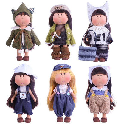 24cm Mia Potato Doll with Clothes, Cute Plush Dress Up Doll, Spanish Style Collectible Figure Gift