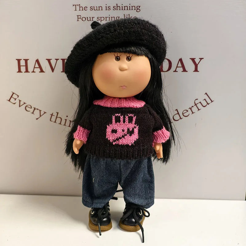 For 24cm Mia Spanish Potato Doll Clothes Outfit Set Knitted Sweater Shoes Skirt Overalls Dress For Mia Doll Dress Up Accessories