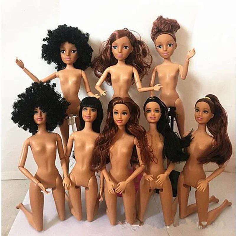 30cm Black Doll with Brown Skin 11 Ball Jointed Doll BJD Doll 1/6 Girl Toys for Kids Not Include Clothes