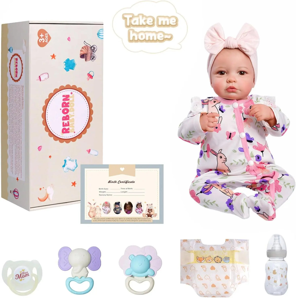 Reborn Baby Dolls - 20" Vinyl Realistic Baby Doll Real Life Baby Dolls with Accessories Perfect for Cuddling and Gift Giving