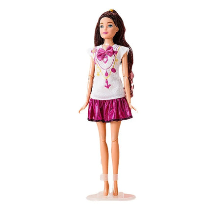 New 11 inch Doll Full Set 30cm Girl Doll with Clothes Suit Diy Dress Up Toy Gifts for Children
