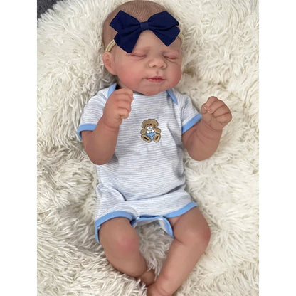48CM Full Body Vinyl Silicone Baby Dolls Reborn Pascale Newborn Sleeping Girl Boy 3D Painted Skin with Visible Veins Bebe Reborn
