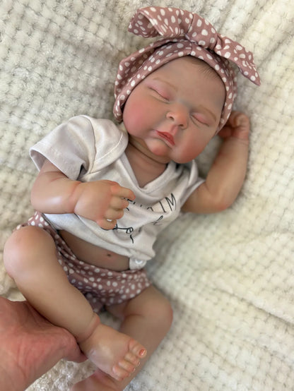 18-Inch Full Soft Vinyl Reborn Girl Doll Peaches | Handmade Newborn Bebe Toy | Kids Birthday Gift