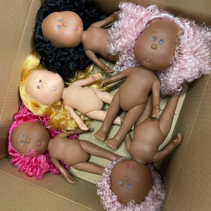 New 24cm Spanish Mia Potato Doll Set Diy Dress Up Vinyl Doll Action Figure Curly Hair Red Hair Black Hair Ornaments Girl  Toy