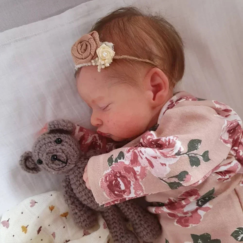49CM Full Body Vinyl Silicone Reborn Rosalie Newborn Dolls Sleeping Baby Handmade Painted Lifelike 3D Skin with Visible Veins