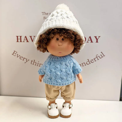 For 24cm Mia Spanish Potato Doll Clothes Outfit Set Knitted Sweater Shoes Skirt Overalls Dress For Mia Doll Dress Up Accessories