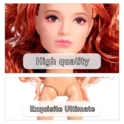 European Fashion 1/6 32cm BJD Doll Body Blond Straight Hair White Skin Daily Outfit Party Cute Gown Kids DIY Toys Birthday Gifts