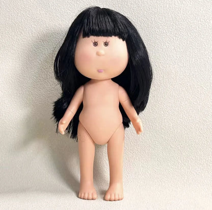 Authentic 24cm Spanish Mia Potato BJD Doll Vinyl Nude Doll With Black Long Hair For Girls Kids Play Collectible Figure