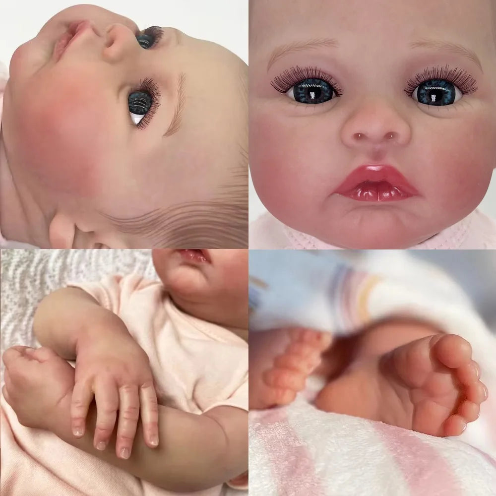 48cm Baby Reborn Doll Like Real Silicone Vinyl Full Body Girl Lifelike Painted Babies Realistic Newborn Dolls Toy Gifts For Kids