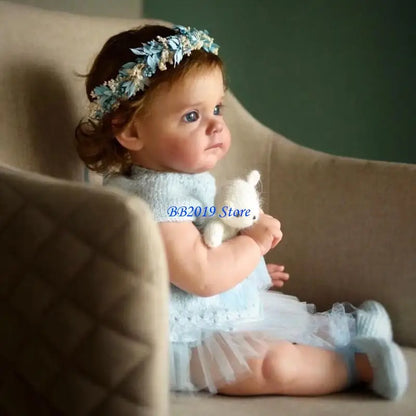 Q0KB Life-like Reborns Baby Doll with Moving Arm & Leg Vinyl Full Body Pouting Girl