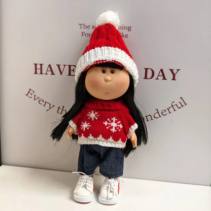 For 24cm Mia Spanish Potato Doll Clothes Outfit Set Knitted Sweater Shoes Skirt Overalls Dress For Mia Doll Dress Up Accessories