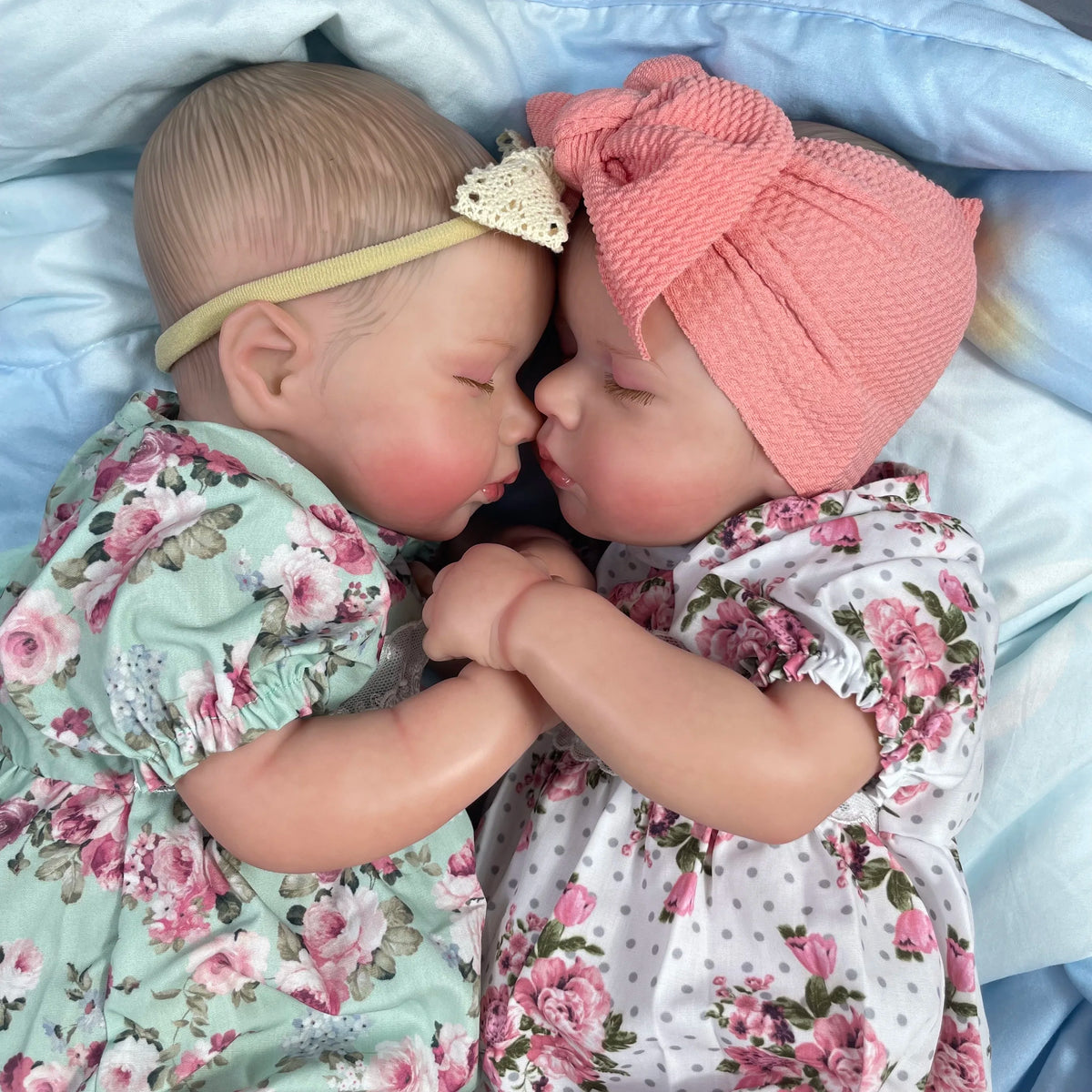 20 Inch Finished Reborn Dolls LouLou Twins Girl Silicone Vinyl Newborn Doll Lifelike Handmade Toy Christmas Gift