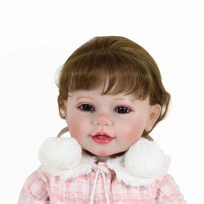 Reborn Babyl-22 inch Winter Dream with Winter outfit and Earmuff & 3D Painted Skin Visible Veins on full vinyl with Rooted hair