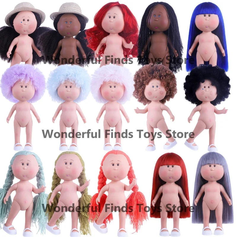 24cm Spanish Potato Mia Doll 5-Jointed 1/6 Vinyl Body DIY Long Hair Curly Hair Dress Up Doll Accessories Toys Gift For Girl