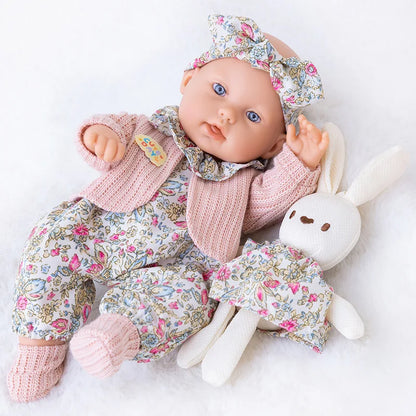12inch/30CM Reborn Baby Doll with Clothes Soft Polyester Washable Soothing Toy Realistic Vinyl Full Body Holiday Gift for Kids