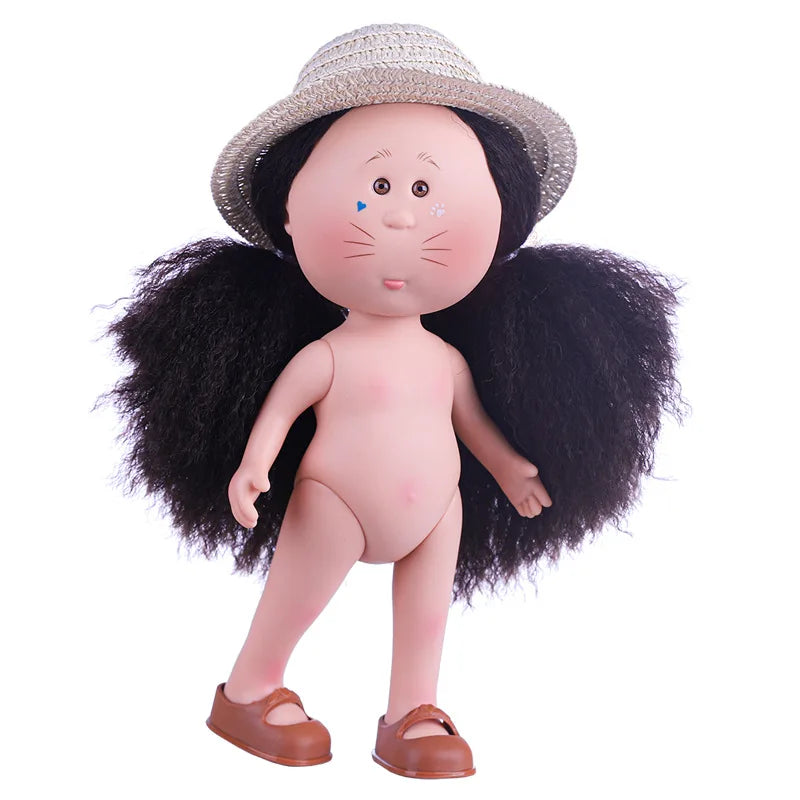 24cm Spanish Potato Mia Doll 5-Jointed 1/6 Vinyl Body DIY Long Hair Curly Hair Dress Up Doll Accessories Toys Gift For Girl
