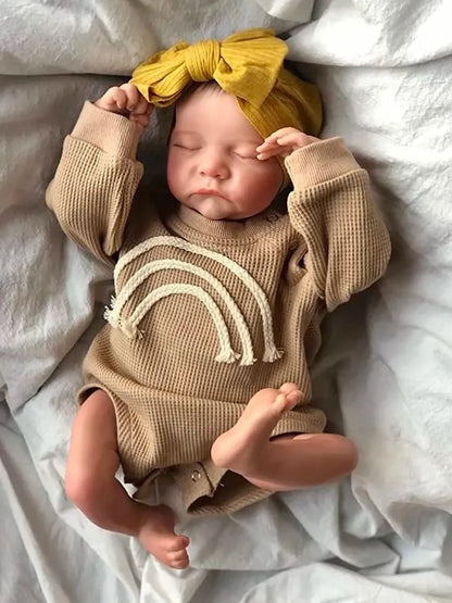 About 18Inch Full Vinyl material Waterproof Body Rebirth Doll 3D Skin Painted Visible Veins Lifelike Newborn Toy Present