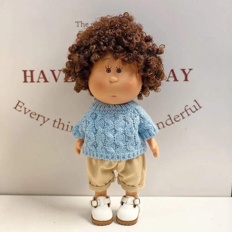 For 24cm Mia Spanish Potato Doll Clothes Outfit Set Knitted Sweater Shoes Skirt Overalls Dress For Mia Doll Dress Up Accessories