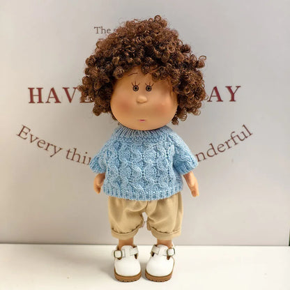 For 24cm Mia Spanish Potato Doll Clothes Outfit Set Knitted Sweater Shoes Skirt Overalls Dress For Mia Doll Dress Up Accessories