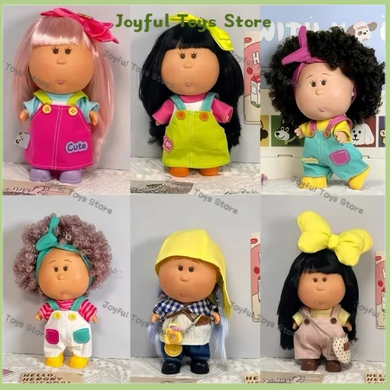 18cm Spanish Potato Doll Russian Curly Hair Blonde Black Skin Vinyl Doll Adorable Figures Dress Up Ornaments Girl Holiday Gift