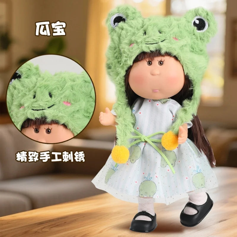 Guabao Spanish Potato Doll Clothes Frog Style Plush Hat Dress Set Hand Embroidered Outfit Replacement For Kids Birthday Gift