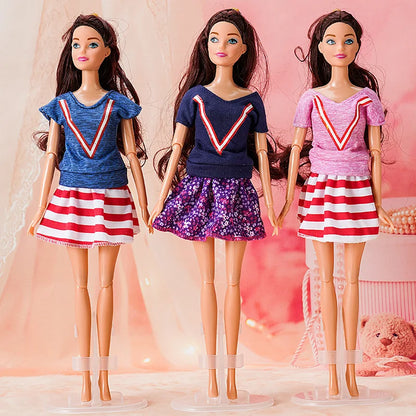 New 11 inch Doll Full Set 30cm Girl Doll with Clothes Suit Diy Dress Up Toy Gifts for Children