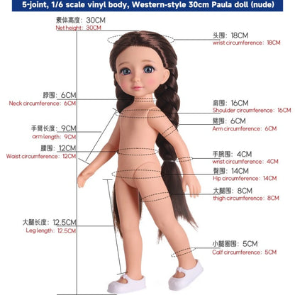 12 Inch Doll 30cm Height Girl Doll Dress Up Toy Gifts for Children