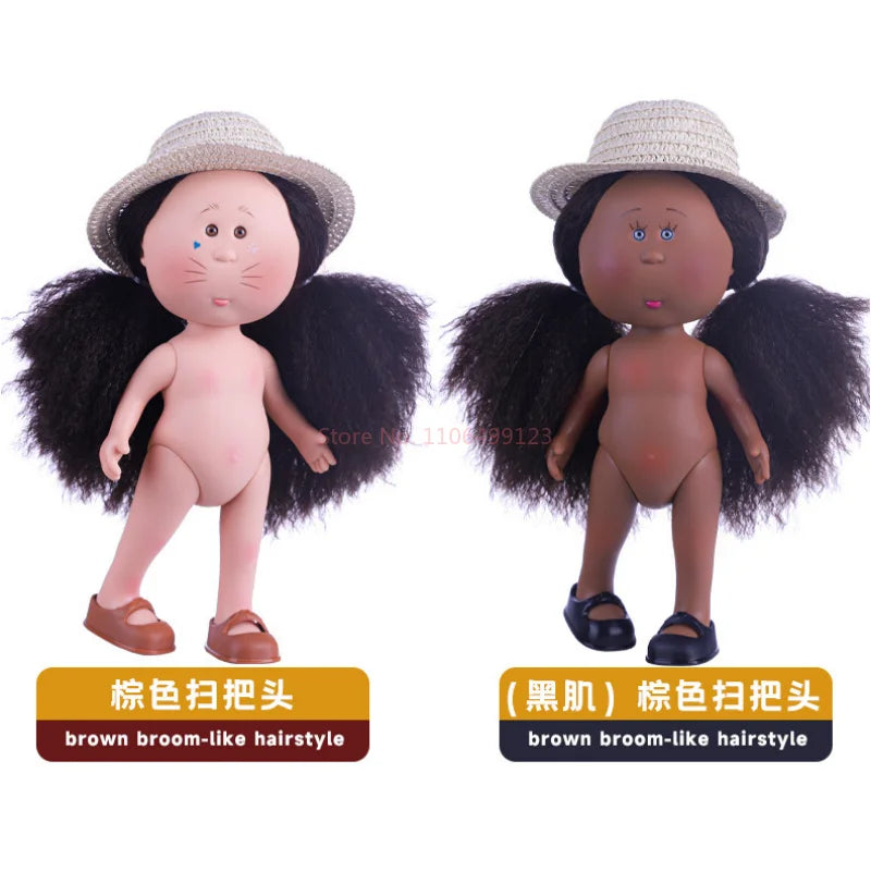 24cm Spanish Potato Mia Doll 5-Jointed 1/6 Vinyl Body DIY Long Hair Curly Hair Dress Up Doll Accessories Toys Gift For Girl