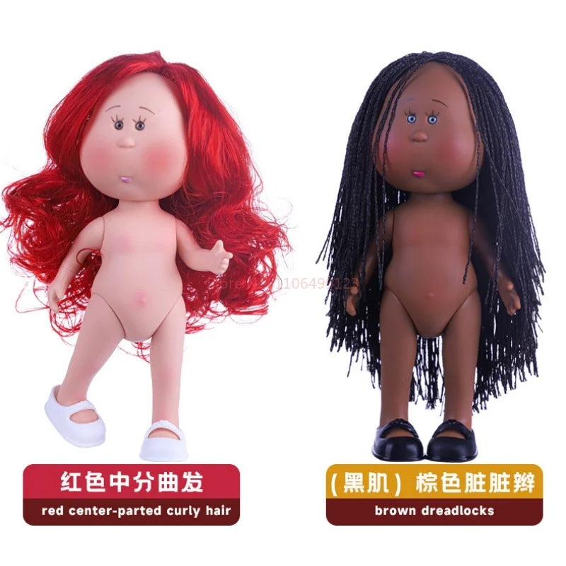 24cm Spanish Potato Mia Doll 5-Jointed 1/6 Vinyl Body DIY Long Hair Curly Hair Dress Up Doll Accessories Toys Gift For Girl