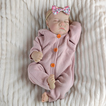 About 18Inch Full Vinyl material Waterproof Body Rebirth Doll 3D Skin Painted Visible Veins Lifelike Newborn Toy Present