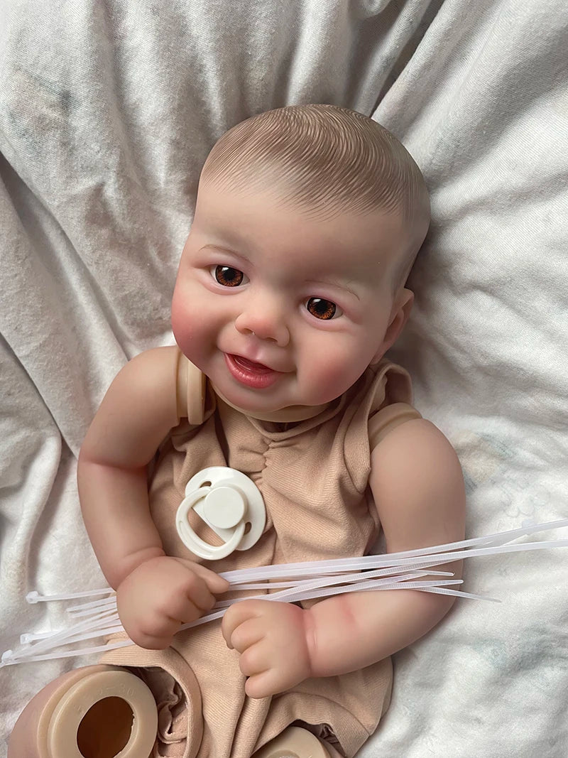 19Inch Already Painted Reborn Doll Kits Emmy Soft Vinyl Reborn Baby Dolls Accessories for DIY Realistic Toys DIY