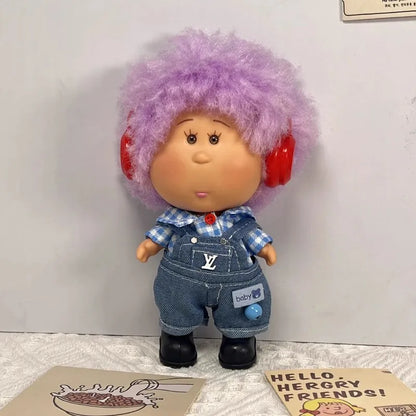 About 18cm Spanish Potato Doll Vinyl Doll Cute Figures Russian Curly Hair Blonde Black Skin Doll Gifts---For Girls