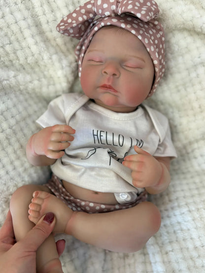 18-Inch Full Soft Vinyl Reborn Girl Doll Peaches | Handmade Newborn Bebe Toy | Kids Birthday Gift