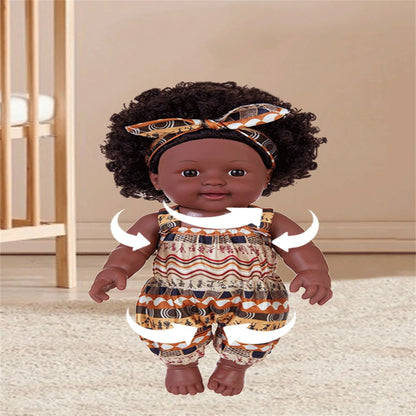 30CM African girl vinyl doll New Black Baby Children's Soothing Doll Simulated soft rubber baby doll Bathing in Water Baby toy