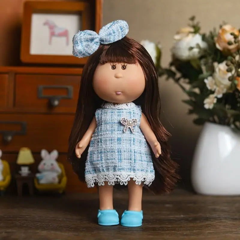 24cm Mia Potato Doll with Clothes, Cute Plush Dress Up Doll, Spanish Style Collectible Figure Gift