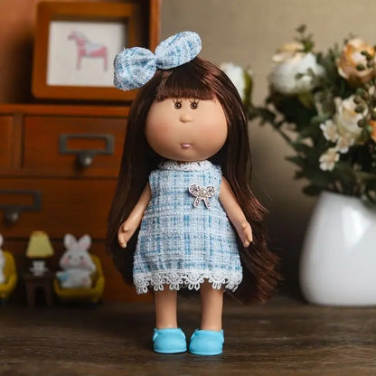 24cm Mia Potato Doll with Clothes, Cute Plush Dress Up Doll, Spanish Style Collectible Figure Gift