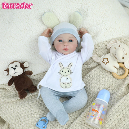 18Inch Full Body Vinyl Reborn Girl and Boy Bebe Washable 3D Paint Skin Visible Veins Newborn Handmade Reborn Toys Christmas Gift