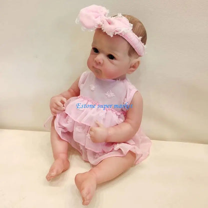 090B 19inch Newborns Baby Girl Doll in Vinyls Perfect for Parent Child Interaction