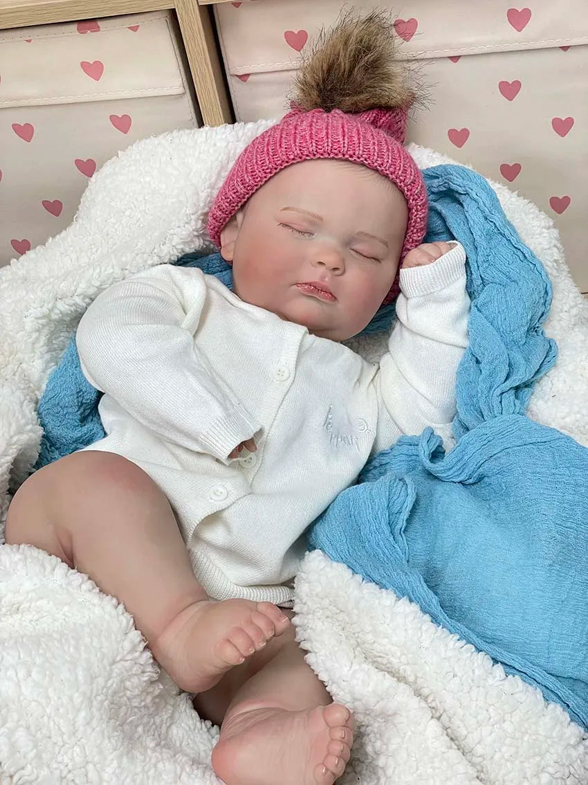 Realistic Baby Doll Cute Vinyl Doll Real Soft Touch Kid Toy Doll Sleeping Position Silicone Reborn Baby
