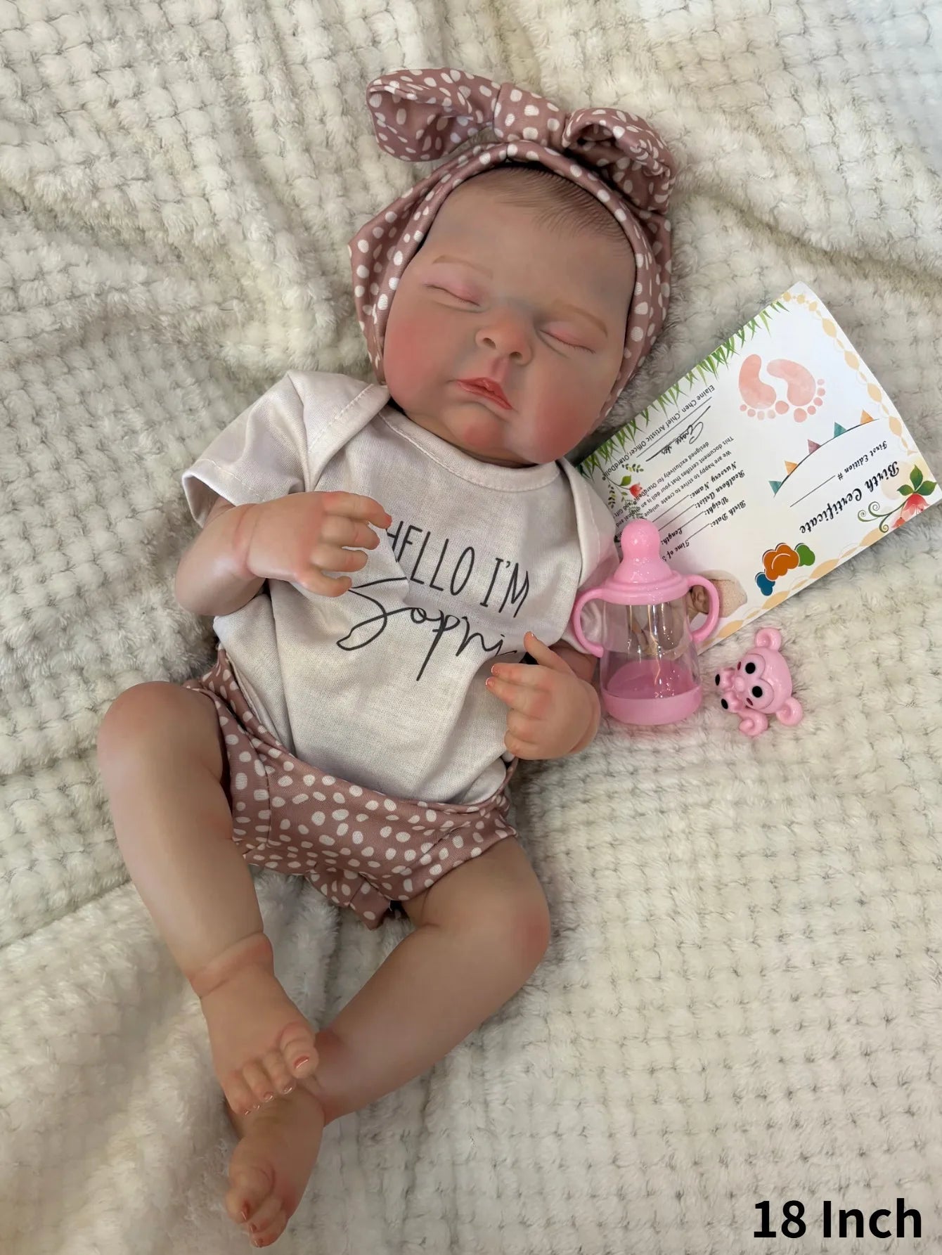 18-Inch Full Soft Vinyl Reborn Girl Doll Peaches | Handmade Newborn Bebe Toy | Kids Birthday Gift