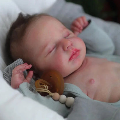 49cm Full Vinyl Girl Body Silicone Reborn Doll Loulou with Hand Rooted Hair 3D Skin High Quality Gift